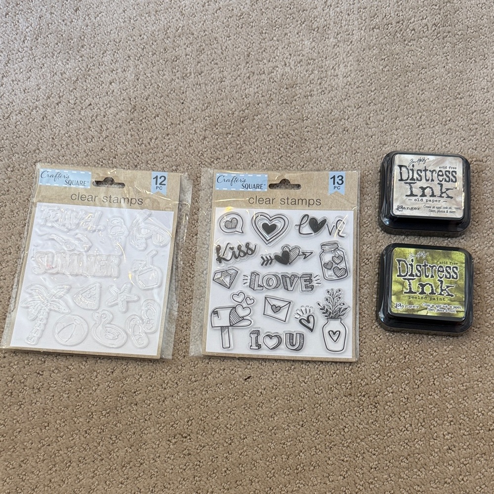 NWT Ranger Tim Holtz Distress Ink Pads and Stamp Sets. - Peeled Paint